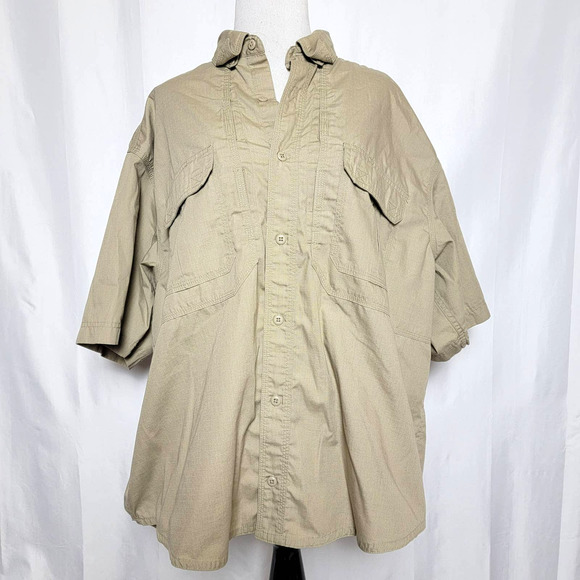 5.11 Tactical Other - Men's 5.11 Tactical Tan Short Sleeve Button Down Shirt SZ XL